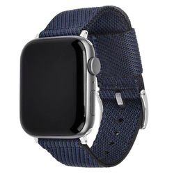 Blue black + silver buckle