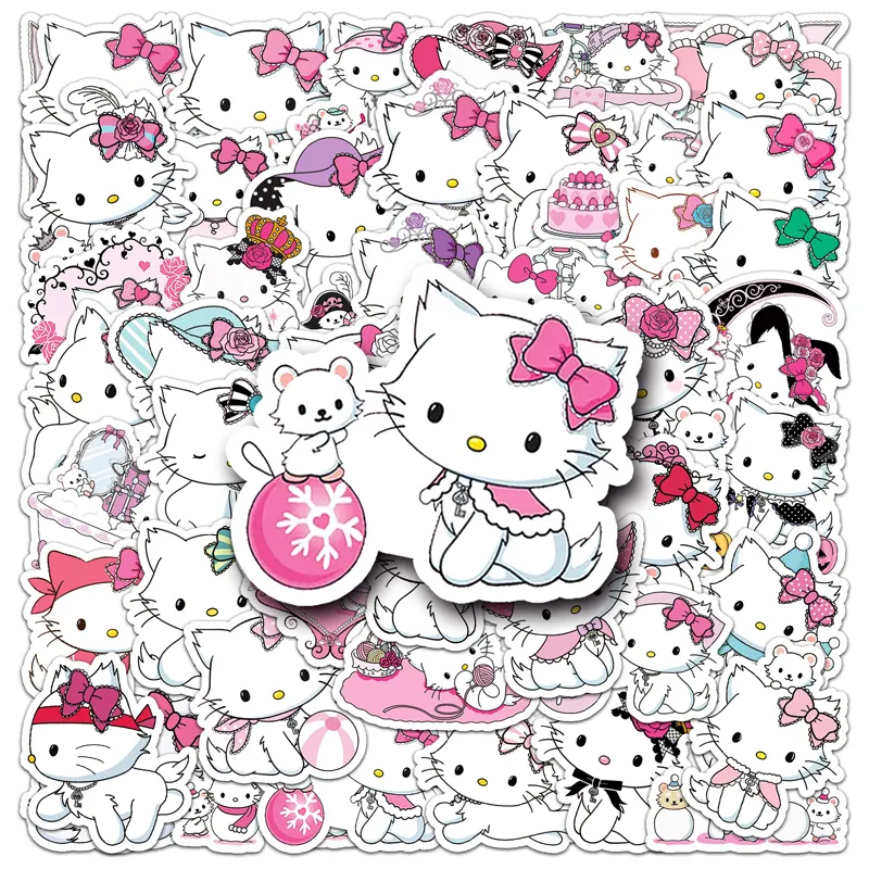 50 pezzi decorazione di vendita calda Sanrio Kawaii adesivo etichetta autoadesiva vinile PVC Anime incantatore gattino adesivo