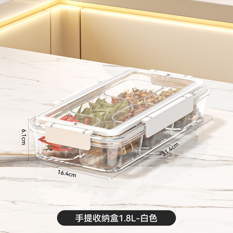 1.8L White Handheld Storage Box