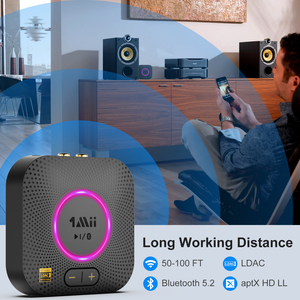 1Mii B06S + 蓝牙5.1 HiFi音频接收器，配有LDAC、Aptx高清和Aptx低延迟家用立体声系统蓝牙适配器 - Product Image 6
