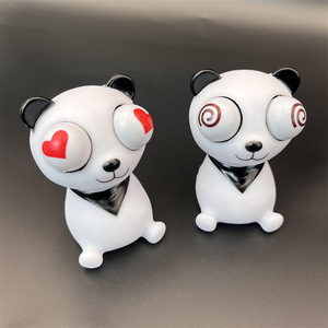Kawaii מצחיק בעלי החיים צעצוע פלסטיק גומי ויניל עין פקיעה החוצה חמוד פנדה מסובך לסחוט לחץ בעלי החיים צעצוע
