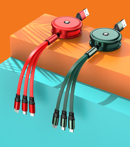 マルチUSB充電器ケーブル格納式3in1マルチ充電コード (タイプCマイクロUSB8ピン3in1ケーブル付き) - Product Image 3