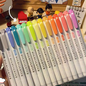 15pcs Double Ended <strong>Highlighters</strong>, Dual <strong>Tip</strong> Mild Color <strong>Highlighter</strong> Marker Pen for Coloring, Highlighting,Broad and Fine <strong>Tips</strong> - Product Image 6