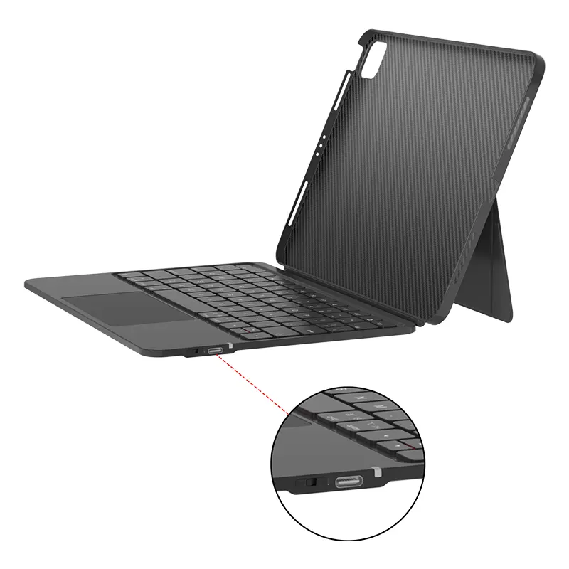 Máy tính bảng bàn phím không dây trường hợp màu trắng với đèn nền trackpad cho iPad Air 4 5 PRO 20 18 21 22 10.9 11 12.9 inch thiết bị Bìa