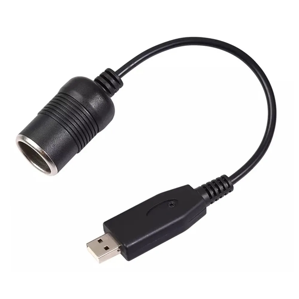 5V USB A to 12V Car Cigarette Lighter Socket Adapters Cable 12 inch for Car DVR Parking Monitor Dashcam Wire