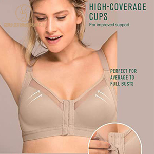 מגרש מלאי מלוכד מוצק בגודל פלוס ללא זעזועים עמיד למים אימון צלב ללא גב חזיית ספורט - Product Image 2