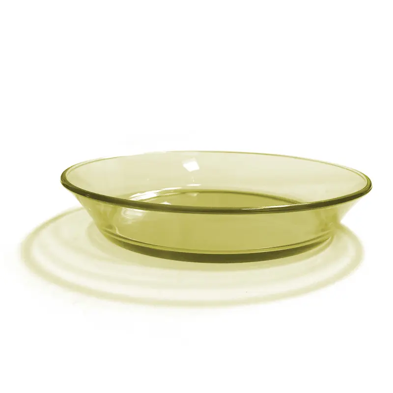 MERVEILLEUX Vaisselle en verre de cuisine diverse personnalisée en gros d'usine Assiette ronde en verre borosilicaté de 7 pouces de haut