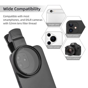 Filtro CPL de 52mm para lente de cámara de teléfono Filtro polarizador con clip con reemplazo de clip de lente de teléfono - Product Image 4