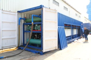 Máquina automática de fabricación de bloques de hielo, contenedor de 10 toneladas