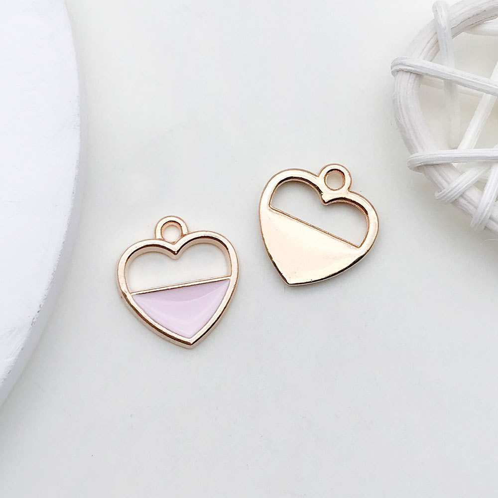 1 pièce creuse en forme de coeur pêche-15x16mm-1g-17512