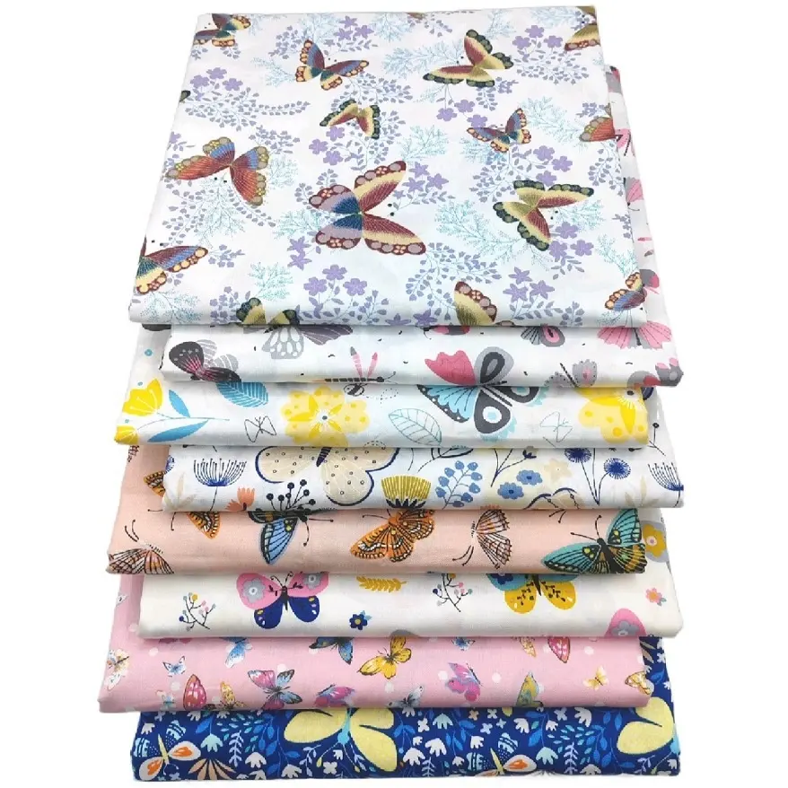 HAPPEAK haute qualité Fat Quarters tissu faisceaux 8 pièces par ensemble papillon imprimé coton prédécoupé tissu pour artisanat Patchwork