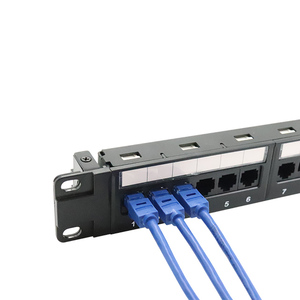 Panel de conexión de red Gcabling montaje en rack 2U RJ45 24 48 puertos Cat5e datos UTP Cat 6 5E Ethernet Lan Patch Panel - Product Image 5