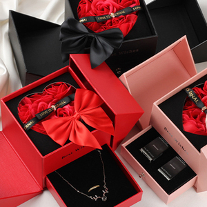 Tùy Chỉnh Vuông Các Tông Hộp Quà Tặng Cho Hoa Hồng Bó Hoa Giấy Với Ruy Băng Miếng Bọt Biển Lót Matt Cán Cho Hàng Thủ Công In Sticker - Product Image 2