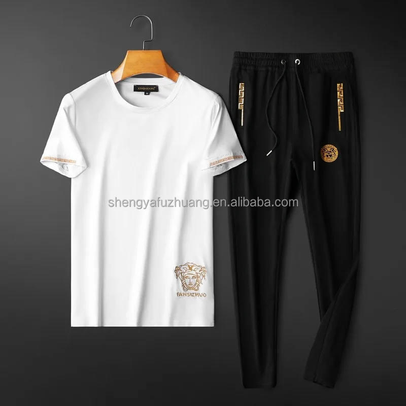 2022 Men's T-shirt Set Latest T-shirt Pants Set Factory Direct Sale