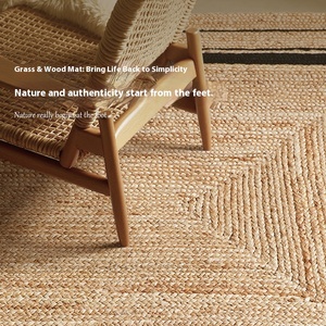 Ji Feng khu vực rộng lớn tự nhiên đay Thảm 10mm dệt tay cho phòng khách Bàn cà phê phòng trà không dính phòng ngủ sàn mat - Product Image 4