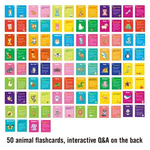 Tarjetas interactivas de animales para niños de 50 capas, frases cognitivas tempranas en inglés, aprendizaje de cartón, Impresión de tarjetas de felicitación - Product Image 3