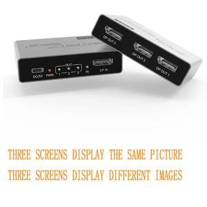 Divisor 4K @ 60Hz DP original OEM de fábrica, divisor 1x3 DP1.2 con soporte DC 5V, divisor DP 4K @ 60Hz 3D 1 en 3 salidas - Product Image 2