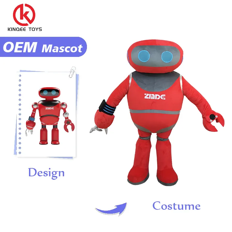 Kinqee mascota de dibujos animados personalizado efecto de caminar mascota disfraz muñeca diseño de mascota personalizado