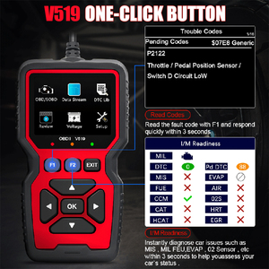 V519 Fahrzeug diagnose gerät mit ECU-Programmierung Dieselinjektor-Tester TPMS-Werkzeug für alle Autos Auto diagnose werkzeug
