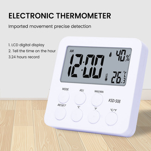 Time <strong>Display</strong> <strong>LED</strong> Humidity Meter Alarm Clock Hygrometer Electronic Thermometer - Product Image 3