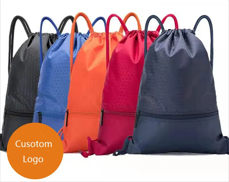 Cá nhân đầy màu sắc vải tùy chỉnh in logo tái sử dụng thể thao không thấm nước Quà Tặng Polyester khuyến mại Du lịch phòng tập thể dục dây kéo túi