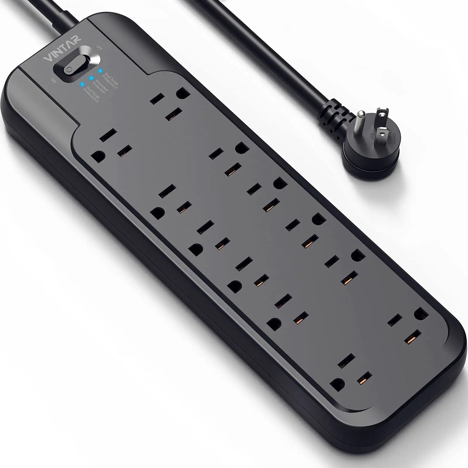 VINTAR 6ft langes Verlängerung kabel Flachste cker US Power Strip Überspannung schutz USA Power Strip mit 12 Steckdosen