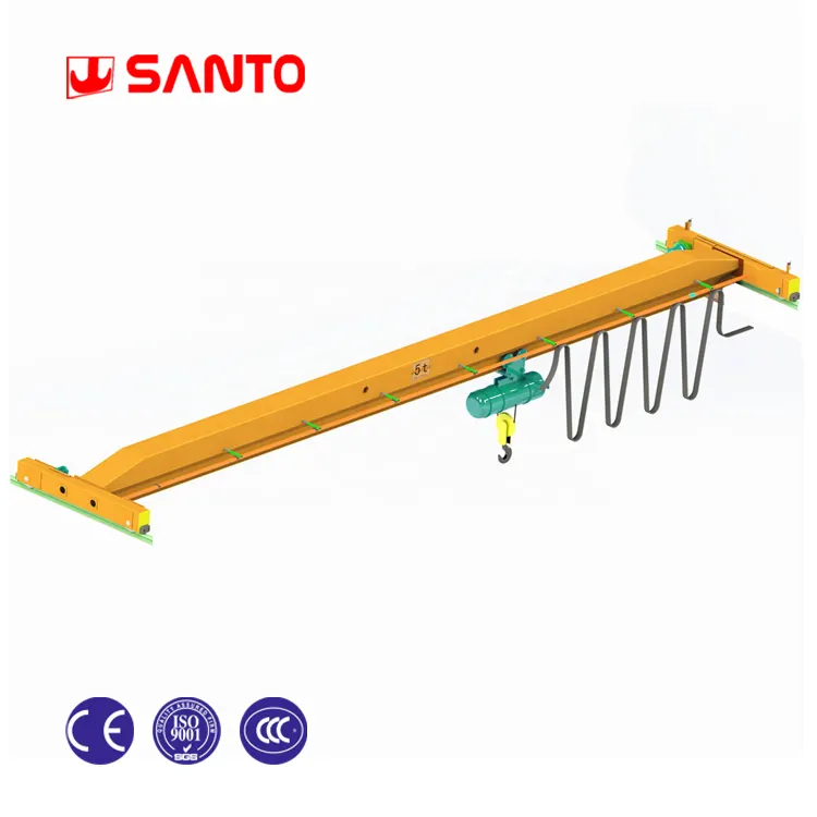 Over Head Travelling Duty Cycle ISO A3-A5 5 ton 10 ton Electric Single Beam Bridge Overhead Crane with Remote Control For Sale