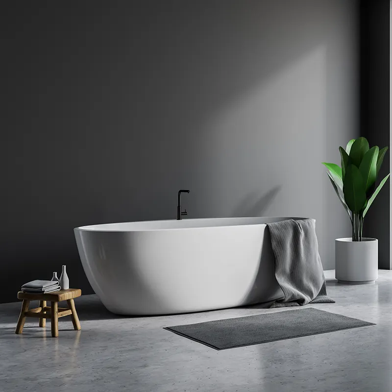 Artificial stone small corner bathtub 1000mm freestanding bath