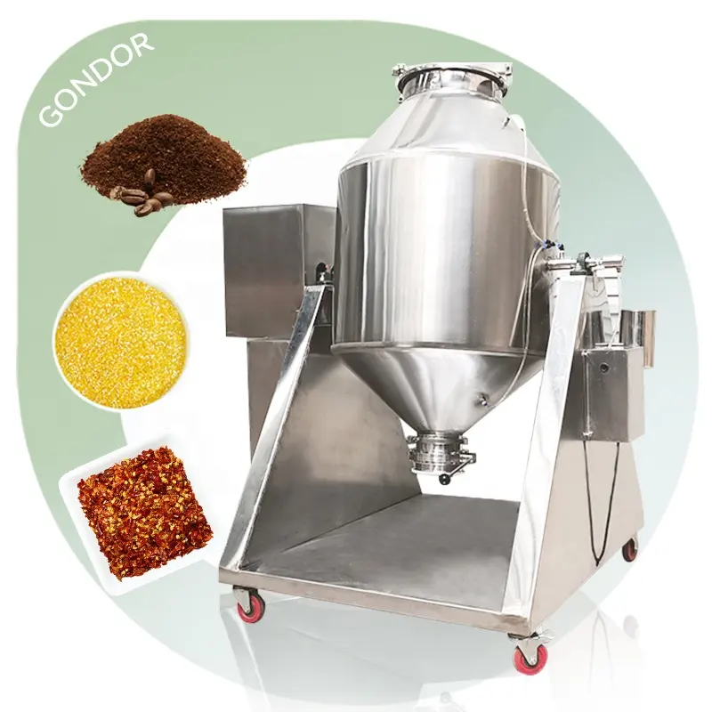 Miscelatore a tamburo per detersivo per alimenti in polvere per alimenti con ingredienti secchi per tè rotante verticale in acciaio inossidabile