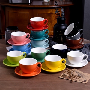 Klasik 220ml seramik çay bardağı ve tepsi seti basit tasarım cam porselen fincan kahve ve çay için çay fincanları & tabaklar - Product Image 6