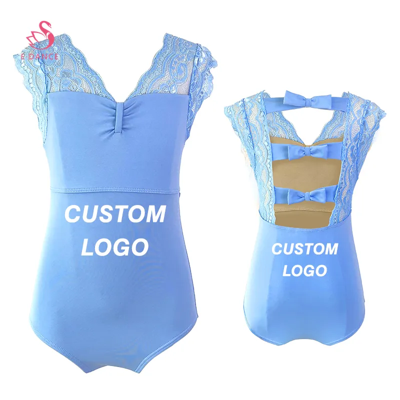 Ala008 Meisjes Schattige Strik Decoratie Training Dancewear Kids Balletdans Custom Leotard