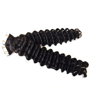 Raw Virgin Remy <strong>Human</strong> Hair 3b 3C Deep Jerry Yaki Raw Curly Body Wave Afro Kinky Straight Burmese Curly Tape in Extensions - Product Image 6