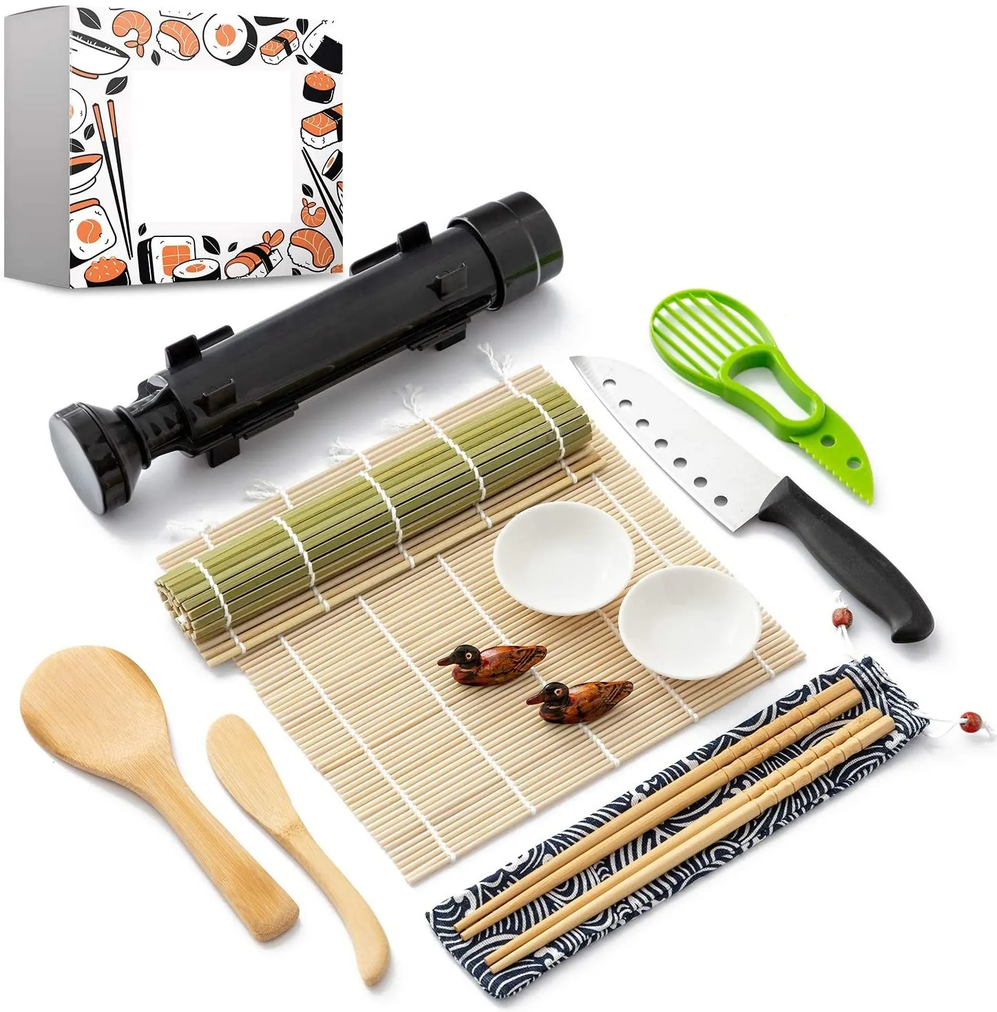 Handleiding Diy Zeewier Rijst Bazooka Tool Sushi Maken Kit Apparatuur Bamboe Sushi Maken Kit Voor Beginners