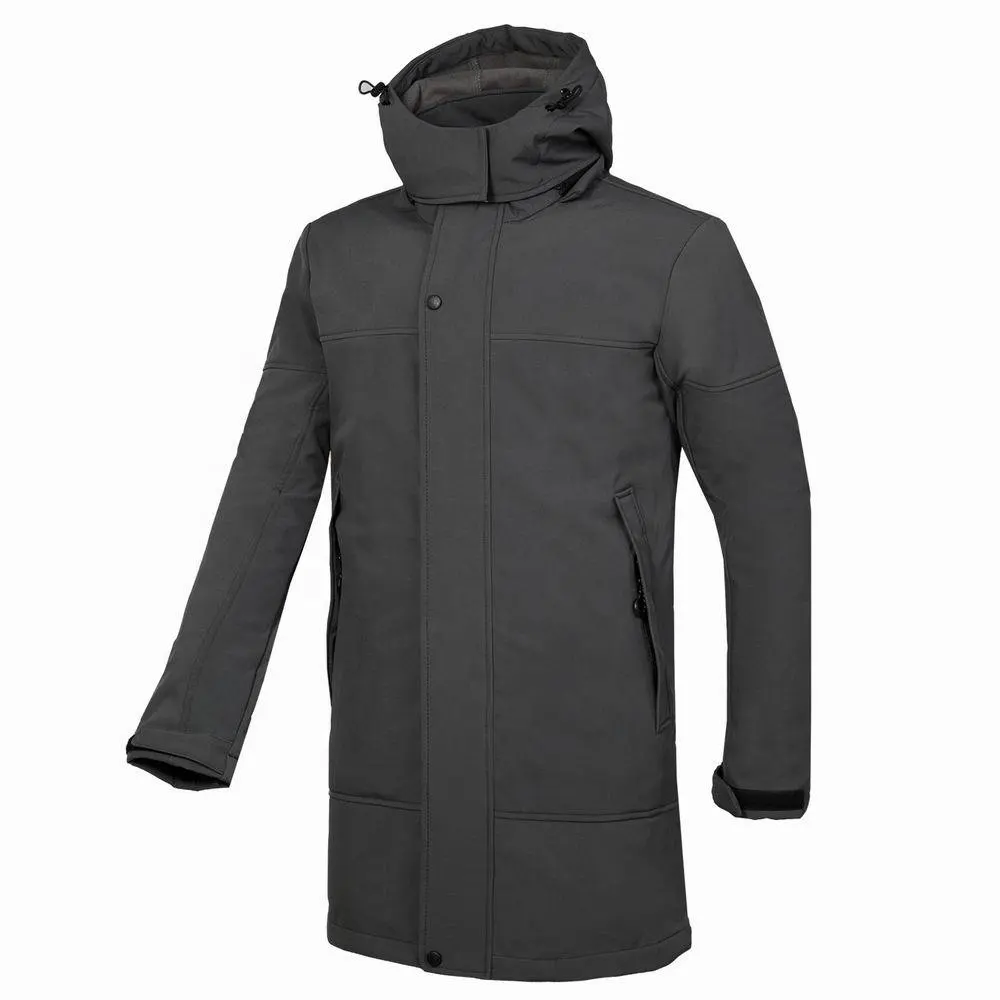 Chaqueta térmica a prueba de viento para hombre, capucha desmontable a prueba de agua, suave, para exteriores, larga duración, Parka