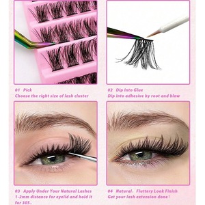 2024 yeni varış uzatma d kıvırmak 0.05 hayranları kirpik toplu kabarık fanlar düğüm ücretsiz lashes diy kirpik uzatma fan kirpik - Product Image 4