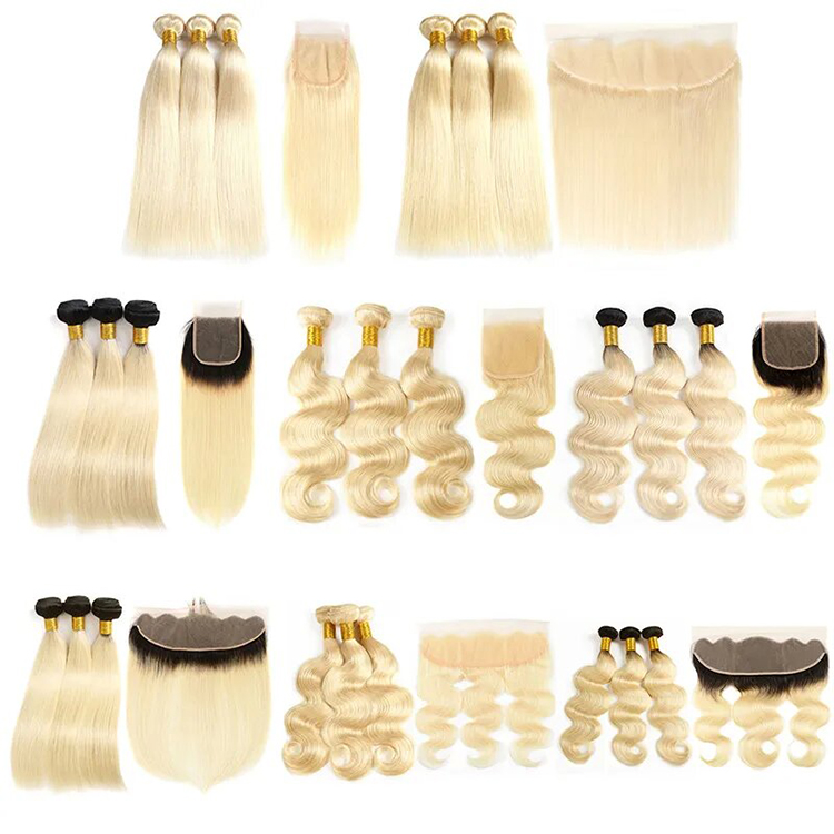 613 faisceaux de cheveux et fermeture