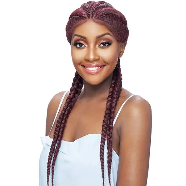 Synthetic Box Braids Lace Front Perücke mit Babyhaar 4 Dutch Braided Lace Perücken Afro American Style Afro Perücke