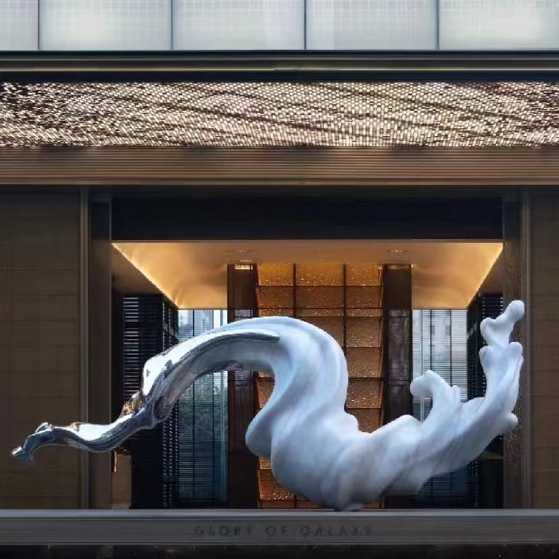 Sculpture nuage en acier inoxydable