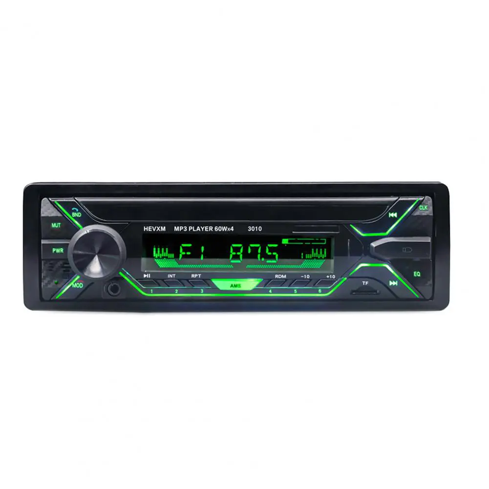 자동차 MP3 블루투스 플레이어 라디오 다채로운 빛 1Din 12V FM 튜너 자동차 오디오 스테레오 SD TF USB 멀티미디어 자동 라디오