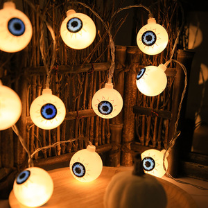 Halloween <strong>String</strong> Lights with Pumpkin Skulls Ghost Eyeballs Bat Pattern Front Door Tree Decoration Haunted House LED Light <strong>String</strong> - Product Image 6