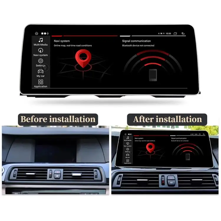 Radio Multimedia portátil para coche Bmw, reproductor de Dvd con navegación Gps, vídeo, usado, serie 5, F10, F11, 2007-2013