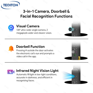6068 a chiave completamente automatica per il riconoscimento del volto del Video citofono Smart Lock con serratura digitale senza chiave - Product Image 4