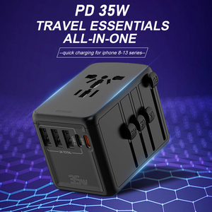 Yeni varış 3 USB portu 2 USB C portu PD 35W evrensel seyahat adaptörü adaptörü QC3.0 fonksiyonu içeren İngiltere ab abd AU ile uyumlu - Product Image 5