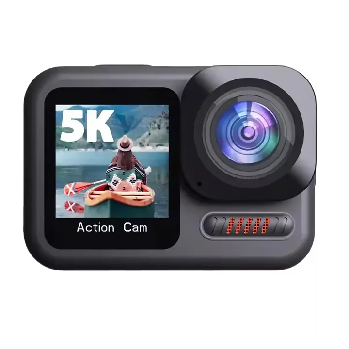 Câmera de ação para caminhadas 5K Esportes Câmera de ação para mergulho à prova d'água Vlog Câmera de ação para ciclismo Natação Esporte Wi-Fi