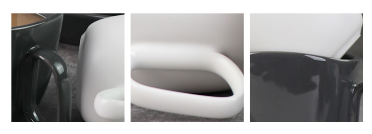 Grey wholesale porcelain ears custom mug cup
