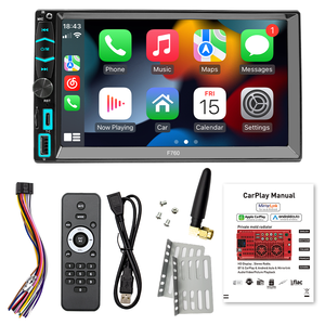 2Din araba MP5 çalar 7 inç LCD dokunmatik ekran araba radyo Stereo Apple Carplay Android oto ayna bağlantı ters görüntü - Product Image 3