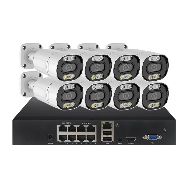 Vesafe HD 4CH 8CH 3MP 5MP 8MP casa POE NVR Kit de visión de noche de seguridad sistema de cámaras de CCTV