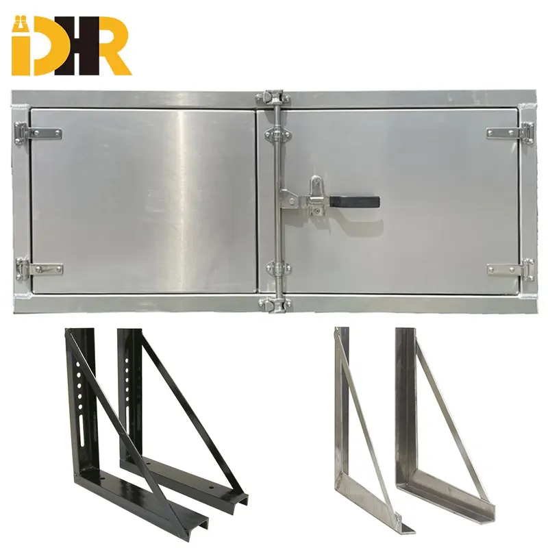 Fabriek Groothandel Waterdicht Aluminium En Roestvrij Staal Truck Gereedschapskist En Beugel Voor Flatbed Truck Trailer Truck Accessoires