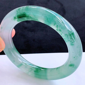 Tự Nhiên Trung Quốc Băng Jadeite Nổi Hoa Siêu Độ Ẩm Ngọc Vòng Đeo Tay Dương Màu Xanh Lá Cây Nổi Màu Xanh Lá Cây Ngọc Phụ Nữ Giấy Chứng Nhận - Product Image 1