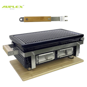 Auplexポータブルセラミック長方形日本テーブル小型Hibachiグリル炭BBQ